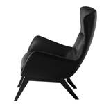 Fauteuil Hepburn I Cuir véritable - Cuir véritable Neka : Noir - Noir