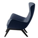 Fauteuil Hepburn I Tissu - Noir - Tissu Milan Bleu foncé - Tissu Milan : Bleu foncé - Noir