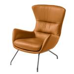 Sessel Hepburn II Echtleder Neka: Cognac - Chrom matt