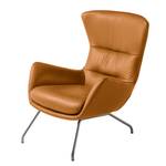 Sessel Hepburn II Echtleder Neka: Cognac - Chrom matt