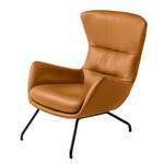 Fauteuil Hepburn II Cuir véritable - Cuir véritable Neka : Cognac - Noir