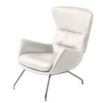 Fauteuil Hepburn II Cuir véritable - Cuir véritable Neka : Blanc - Chrome brillant