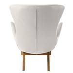 Fauteuil Hepburn I echt leer - Echt leer Neka: Wit - Donkere eikenhout