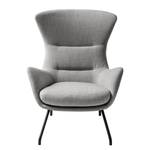 Fauteuil Hepburn II Tissu - Tissu Milan : Gris clair - Noir