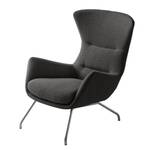 Sessel Hepburn II Webstoff Milan: Anthrazit - Chrom matt