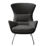 Sessel Hepburn II Webstoff Milan: Anthrazit - Chrom matt