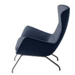 Sessel Hepburn II Webstoff - Webstoff Milan: Dunkelblau - Chrom matt