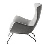 Sessel Hepburn II Webstoff Milan: Hellgrau - Chrom matt