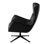 Fauteuil Hepburn III Cuir véritable - Cuir véritable Neka : Noir - Noir