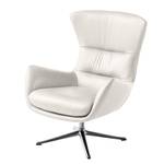 Fauteuil Hepburn III Cuir véritable - Cuir véritable Neka : Blanc - Chrome brillant