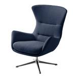 Fauteuil Hepburn III Tissu - Tissu Milan : Bleu foncé - Chrome brillant