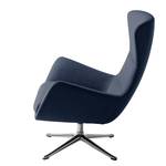 Fauteuil Hepburn III Tissu - Tissu Milan : Bleu foncé - Chrome brillant