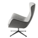 Fauteuil Hepburn III Tissu - Aluminium - Tissu Milan Gris clair - Tissu Milan : Gris clair - Chrome brillant