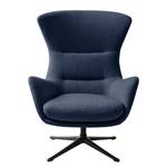 Fauteuil HEPBURN met kruisvoet geweven stof - Geweven stof Milan: Lichtblauw - Zwart