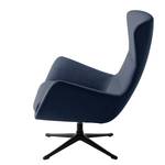 Fauteuil Hepburn III Tissu - Noir - Tissu Milan Bleu foncé - Tissu Milan : Bleu foncé - Noir