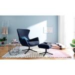 Fauteuil Hepburn III Tissu - Tissu Milan : Bleu foncé - Noir