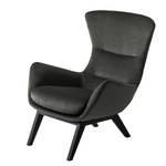 Fauteuil Hepburn I fluweel - Velours Shyla: Rookgroen - Zwart