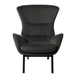 Fauteuil Hepburn I Velours - Velours Shyla: Vert de gris - Noir