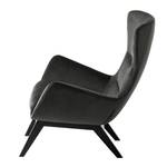 Fauteuil Hepburn I Velours - Velours Shyla: Vert de gris - Noir