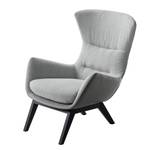 Fauteuil Hepburn I Tissu / Cuir véritable - Gris clair / Gris - Noir