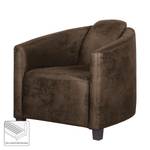 Fauteuil Hineston antieke leerlook - Donkerbruin