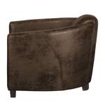 Fauteuil Hineston antieke leerlook - Donkerbruin