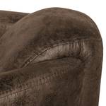 Fauteuil Hineston antieke leerlook - Donkerbruin