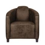 Fauteuil Hineston antieke leerlook - Donkerbruin