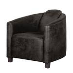 Fauteuil Hineston antieke leerlook - Zwart