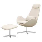 Sessel Houston I Echtleder Echtleder Neka: Creme - Chrom