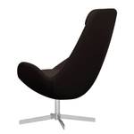 Fauteuil Houston I echt leer Echt leer Neka: Donkerbruin - Chrome