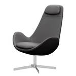 Fauteuil Houston I echt leer Echt leer Neka: Grijs - Chrome