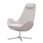 Fauteuil Houston I Cuir véritable Cuir véritable Neka : Gris clair - Chrome