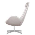 Fauteuil Houston I echt leer Echt leer Neka: Lichtgrijs - Chrome