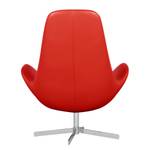 Fauteuil Houston I echt leer Echt leer Neka: Rood - Chrome