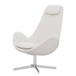 Fauteuil Houston I echt leer Echt leer Neka: Wit - Chrome