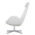 Fauteuil Houston I echt leer Echt leer Neka: Wit - Chrome