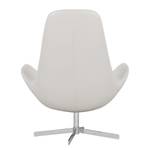 Fauteuil Houston I Cuir véritable Cuir véritable Neka : Blanc - Chrome