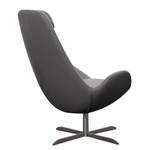 Fauteuil Houston I Cuir véritable Cuir véritable Neka : Gris - Acier inoxydable