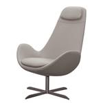 Fauteuil Houston I Cuir véritable Cuir véritable Neka : Gris clair - Acier inoxydable