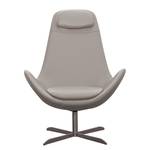 Fauteuil Houston I Cuir véritable Cuir véritable Neka : Gris clair - Acier inoxydable