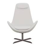 Fauteuil Houston I Cuir véritable Cuir véritable Neka : Blanc - Acier inoxydable