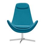 Fauteuil Houston I geweven stof Geweven stof Anda II: Turquoise - Chrome