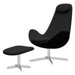 Fauteuil Houston I geweven stof Geweven stof Saia: Antraciet - Chrome