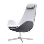 Fauteuil Houston I geweven stof Geweven stof Saia: Lichtgrijs - Chrome