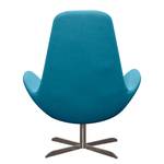 Fauteuil Houston I geweven stof Geweven stof Anda II: Turquoise - Roestvrij staal