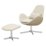 Sessel Houston II Echtleder Echtleder Neka: Creme - Chrom