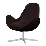 Fauteuil Houston II echt leer Echt leer Neka: Donkerbruin - Chrome