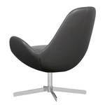 Fauteuil Houston II echt leer Echt leer Neka: Grijs - Chrome