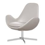 Fauteuil Houston II Cuir véritable Cuir véritable Neka : Gris clair - Chrome